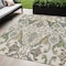 Homeroots 5' X 8' Ivory Green And Brown Floral Washable Indoor Outdoor Area Rug 605284 - alternate 1