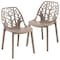 Leisuremod Modern Cornelia Dining Chair, Solid Taupe, 2PK C18STP2 - alternate 1