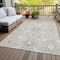 Homeroots 3' X 5' Gray Ivory And Gold Damask Washable Indoor Outdoor Area Rug 599418 - alternate 2