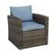 Homeroots Six Piece Outdoor Gray Wicker Sofa Seating Group with Light Blue Cushions 558554 - alternate 2