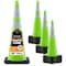 Xpose Safety Traffic Safety Cone, 36 in, Premium PVC, Dual 6 in & 4 in Reflective Collar, Lime Green, 12 pk LTC36-64-12-X - alternate 1