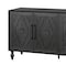 Homeroots 68" Black Distressed Carved Floral Sideboard with Four Doors 568413 - alternate 2
