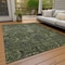 Homeroots 10' X 14' Olive Green And Charcoal Damask Washable Indoor Outdoor Area Rug 603334 - alternate 2