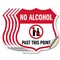 Signmission No Alcohol Shield Sign No Alcohol Past T, 4 inch X 4 inch, Vinyl Decal, 5PK SHI-D-5PACK-4-390 - alternate 1