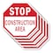 Signmission Stop Construction Area, 10 inch X 10 inch, Aluminum Metal Signs, 5PK OC-A-5Pack-10-43 - alternate 1