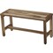Homeroots 34" Natural Teak Rectangular Shower Bench With Shelf 376746 - alternate 1