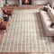 Jonathan Y Orton Distressed Ticking Stripe Non-Slip Machine-Washable Beige/Cream 4 ft. x 6 ft. Area Rug WSH519F-4 - alternate 2