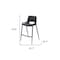 Homeroots Set of Two 26" Black Faux Leather And Steel Low Back Counter Height Bar Chairs 555660 - alternate 2