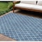 Homeroots 8' X 10' Denim Blue And Ivory Geometric Washable Indoor Outdoor Area Rug 596096 - alternate 1