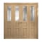 Sartodoors Sliding Closet Double Bi-fold Doors 96 x 96 inches, Ego 5011 Natural Oak, Sturdy Tracks Moldings T EGO5011DBF-SNA-96x96 (4* 24x96) - alternate 1