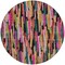 Homeroots 8' Pink Black And Green Round Striped Washable Indoor Outdoor Area Rug 603229 - alternate 2