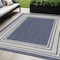 Homeroots 5' X 7' Denim Blue And Ivory Geometric Indoor Outdoor Area Rug 572767 - alternate 2