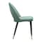 Homeroots Set of Two Green Black and Gold Upholstered Velvet Open Back Dining Side Chairs 555791 - alternate 2