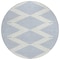 Homeroots 8' Ivory And Blue Round Geometric Washable Indoor Outdoor Area Rug 598754 - alternate 2