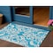 Homeroots 3' X 5' Turquoise And Ivory Damask Washable Indoor Outdoor Area Rug 614467 - alternate 1
