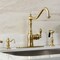 Kingston Brass Single-Handle Kitchen Faucet with Brass Side Sprayer, Brushed Brass GSY7707ACLBS - alternate 2