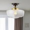 Jonathan Y Marfa 14" 1-Light Modern Farmhouse Schoolhouse Frosted Glass/Metal LED Semi Flush Mount, Oil Rubbed B JYL7517E - alternate 2