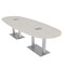 Skutchi Designs Boval Conference Table With Power Unit, 48 in W, 144 in L, Ivory HAR-BOVL-48X144-DOU-K458-ESIL - alternate 1
