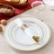 Elama 350 Piece Disposable Plastic Dinnerware Party Set for 50 Guests in White with Gold Trim 750123348M - alternate 2