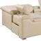 Homeroots Beige Italian Leather Power Reclining U Shaped Eight Piece Corner Sectional With Console 632568 - alternate 2