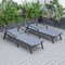 Leisuremod Marlin Patio Chaise Lounge Chair with Armrests in Black Aluminum Frame, Dark Grey, 2PK MLABL-77DGR2 - alternate 2