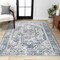 Jonathan Y Keesha Bold Distressed Medallion Low-Pile Machine-Washable Cream/Blue 3 ft. x 5 ft. Area Rug WSH316B-3 - alternate 2
