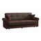 Homeroots 89" Dark Brown Chenille Convertible Futon Sleeper Sofa And Toss Pillows With Storage 607149 - alternate 2