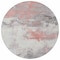 Homeroots 8' Coral And Gray Round Abstract Washable Indoor Outdoor Area Rug 617718 - alternate 2