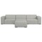 Homeroots 122" Gray Fabric Sofa With Ottoman With Brown Legs 641071 - alternate 1