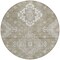 Homeroots 8' Taupe Beige And Ivory Round Medallion Washable Indoor Outdoor Area Rug 589052 - alternate 2