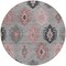 Homeroots 8' Gray Mauve And Charcoal Round Southwestern Washable Indoor Outdoor Area Rug 615136 - alternate 2