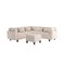 Homeroots 87" Beige Fabric Modular Sofa With Ottoman And Storage 568274 - alternate 2