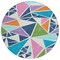 Homeroots 8' Dark Blue Green And Pink Round Geometric Washable Indoor Outdoor Area Rug 600410 - alternate 2