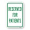 Signmission Reserved For Patients, Heavy-Gauge Aluminum Rust Proof Parking Sign, 18" x 24", A-1824-24796 A-1824-24796 - alternate 1