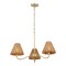 Jonathan Y Grady 27" 3-Light Coastal Farmhouse Adjustable Swooping Arm Metal w/Hand-Woven Rattan Shades LED Cha JYL9559B - alternate 1