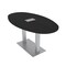 Skutchi Designs Boval Conference Table With Power Unit, 36 in W, 72 in L, Black HAR-BOVL-36X72-DOU-U999ST19-ESIL - alternate 1