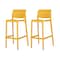 Homeroots Set of Two 30" Yellow Heavy Duty Plastic Low Back Outdoor Bar Height Chairs, 2PK 565365 - alternate 2