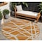 Homeroots 8' Copper And Beige Round Geometric Washable Indoor Outdoor Area Rug 600434 - alternate 1