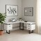 Homeroots 71" White and Black L Shape Computer Desk With Three Drawers 490011 - alternate 2