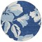Homeroots 8' Navy Blue Denim Blue And Ivory Round Floral Washable Indoor Outdoor Area Rug 589556 - alternate 2