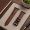 Elegani Band Compatible with Apple Watch 46mm, Dark Brown, Silver, Black, Rose Gold, Yellow Gold Buckle QRPLLS-DBR-46 - alternate 2