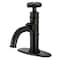 Kingston Brass One-Handle 1-Hole Bathroom Faucet with Knurled Handle, Deck Plate, and Push Pop-Up Drain KSD2820RKX - alternate 1