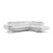 Homeroots 111" White Top Grain Leather Sofa Chaise With Silver Legs 320885 - alternate 2