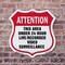 Signmission 24 Hour Surveillance Shield Sign Attenti, 18 Inch X 18 Inch, Plastic Sign SHI-P-18-352 - alternate 2