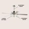 Jonathan Y Mandy 52" 3-Light Crystal Prism Drum LED Ceiling Fan With Remote, Chrome JYL9706A - alternate 3