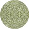 Homeroots 8' Olive Green And Ivory Round Damask Washable Indoor Outdoor Area Rug 595177 - alternate 2