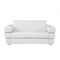 Homeroots 75in White And Silver Italian Leather Loveseat 477567 - alternate 1