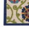 Homeroots 12' Navy Blue Beige Green Blue And Red Floral Indoor Outdoor Runner Rug 546801 - alternate 2