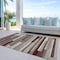 Homeroots 9' X 12' Merlot Burgundy And Beige Striped Washable Indoor Outdoor Area Rug 613300 - alternate 2