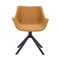 Leisuremod Markley Swivel Leather Dining Arm Chair with Iron Legs, 2PK ESCBL-26-BR2 - alternate 2